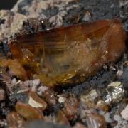 Wulfenite (gem clear crystals) with Dolomite, Leiteite