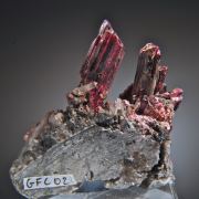 Erythrite- large free standing crystals on Quartz