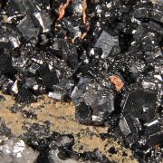 Braunite (exceptional) with Andradite, Calcite