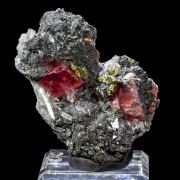 Sweet Home Rhodochrosite, Pyrite & Quartz on Tetrahedrite