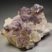 new find - FLUORITE incrustations on skeletal CALCITE, GYPSUM - fluorescent