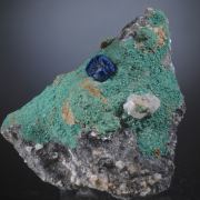 Boleite on Atacamite, Selenite