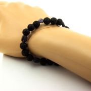 Cordierite Iolite from Madagascar + Lava Bracelet 8 mm Beads.