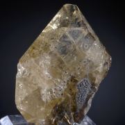 Barite (Baryte) - gemmy crystal included by Coronadite