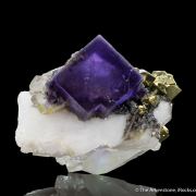 Fluorite and Chalcopyrite on Quartz
