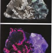 Pyrrhotite and Fluorite with Calcite (Illustrated)