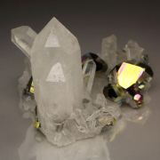 new find - iridescent PYRITE, QUARTZ