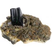 Vivianite with Childrenite, Siderite and Paravauxite