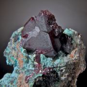 Cuprite (gem) on Plancheite