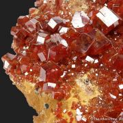 Vanadinite on Calcite (fluorescent)