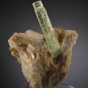 Beryl var. Aquamarine with Rutile on Cleavelandite 
