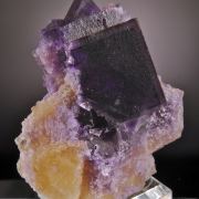 Fluorite - unusual locale-etched sharp cube