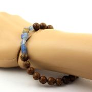 Blue Kyanite from Brazil + wood Bracelet 8 mm Beads.