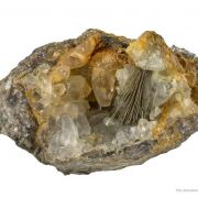 Millerite in Calcite Geode