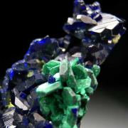 Azurite with Malachite after Azurite