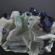 Azurite on Anglesite over Cerussite etc.