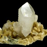 Quartz, pyrite,  calcite