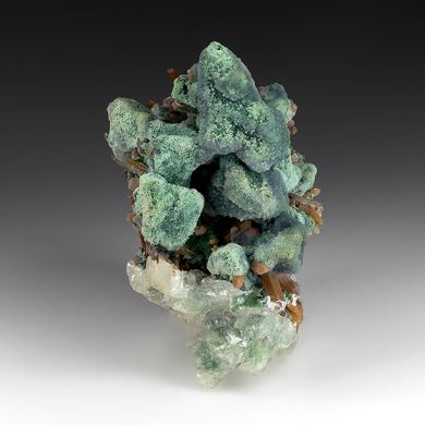 Malachite after Chalcopyrite with Calcite