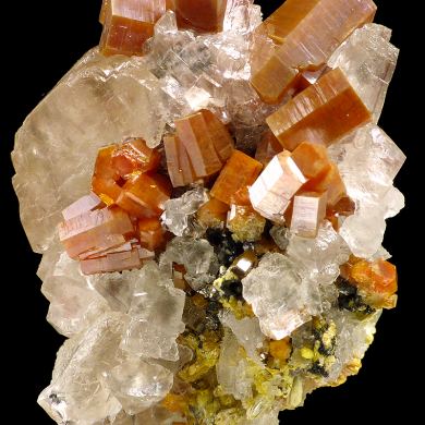 Vanadinite, calcite
