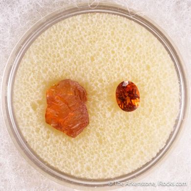 Spessartine Garnet (Rough & Cut set)