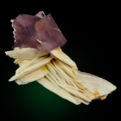 Fluorite on Barite