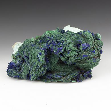 Azurite with Malachite after Azurite