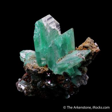 Cerussite included with Malachite (illustrated in Tsumeb book)