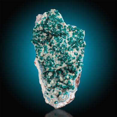 Dioptase  on Calcite