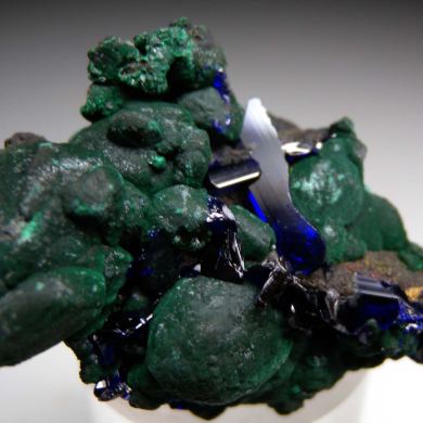 Azurite on Malachite