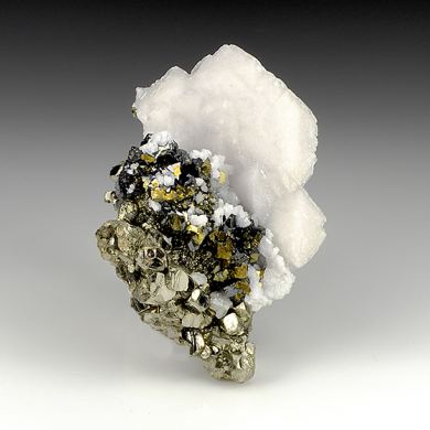 Calcite with Pyrite, Chalcopyrite, Sphalerite