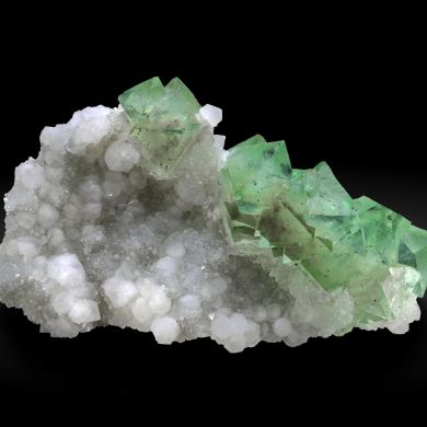 Fluorite (octahedral) with Quartz