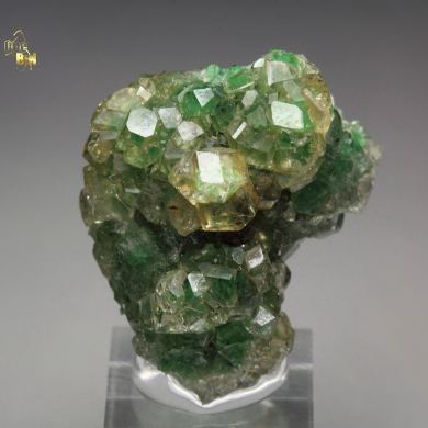 gem GARNET var. GROSSULAR with GREEN CHROMIAN PHANTOMS