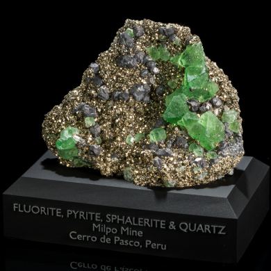 Fluorite, Pyrite & Sphalerite from Peru