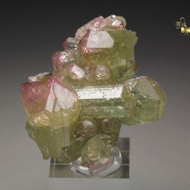 gem VESUVIANITE with RASPBERRY CAPS