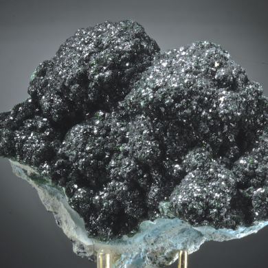 Malachite crystals on Chrysocolla