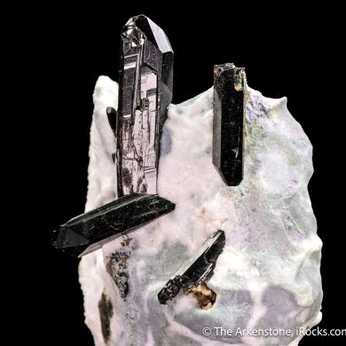 Neptunite on Natrolite