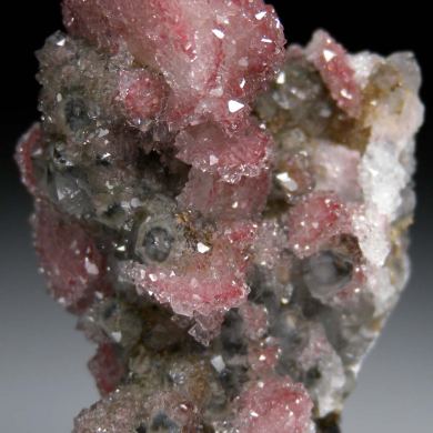 Apophyllite over Calcite with Quartz