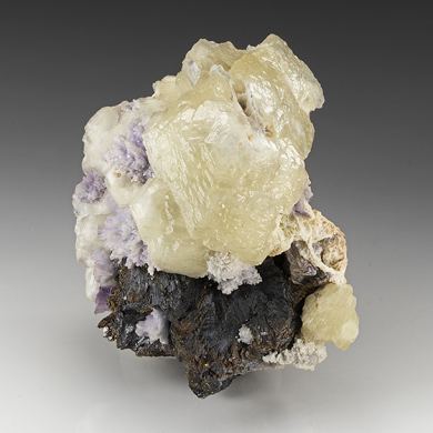 Witherite with Fluorite, Sphalerite