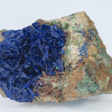 Azurite with Quartz