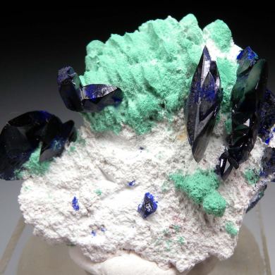 Azurite with Malachite
