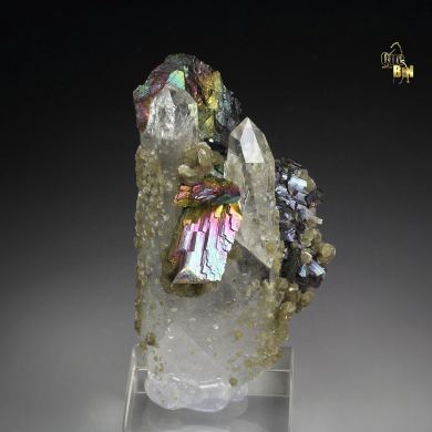iridescent ARSENOPYRITE, QUARTZ
