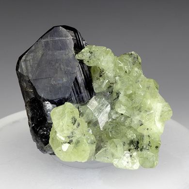 Zoisite-var.-Tanzanite with Diopside