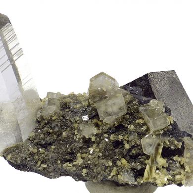 Ferberite, quartz, fluorapatite