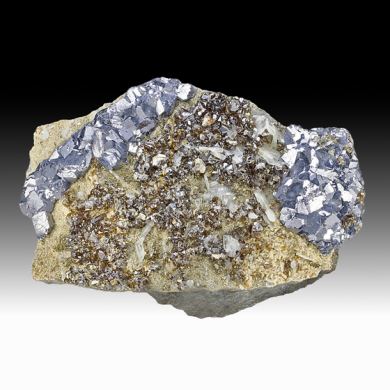 Galena with Sphalerite, Barite