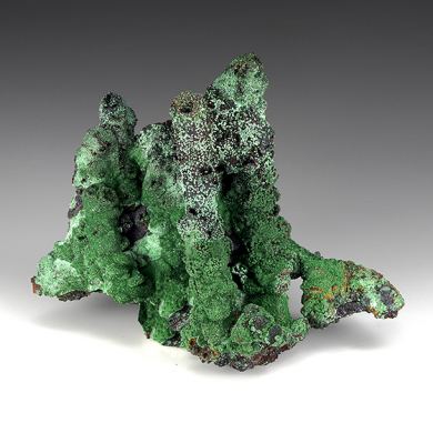 Zincolivenite on Goethite after Gypsum with Malachite