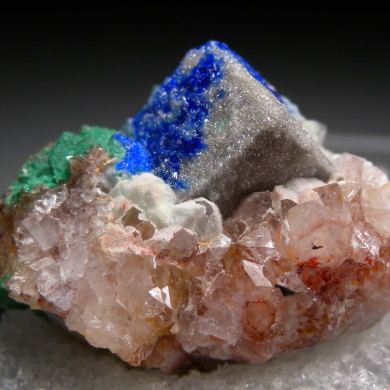 Linarite on Galena with Brochantite