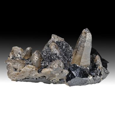 Cassiterite with Quartz, Schorl