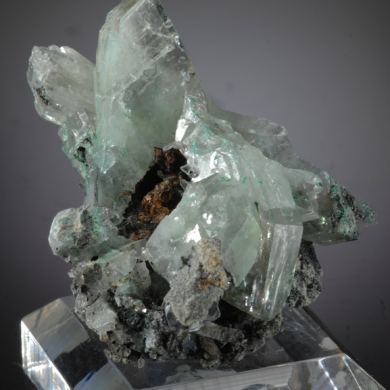 Barite - Included by  Malachite 