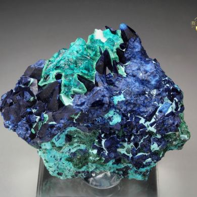 SHATTUCKITE pseudomorph after DIOPTASE after CALCITE, DIOPTASE