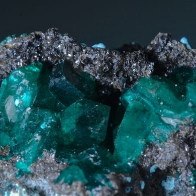 Fornacite on Dioptase (Type Locality)
